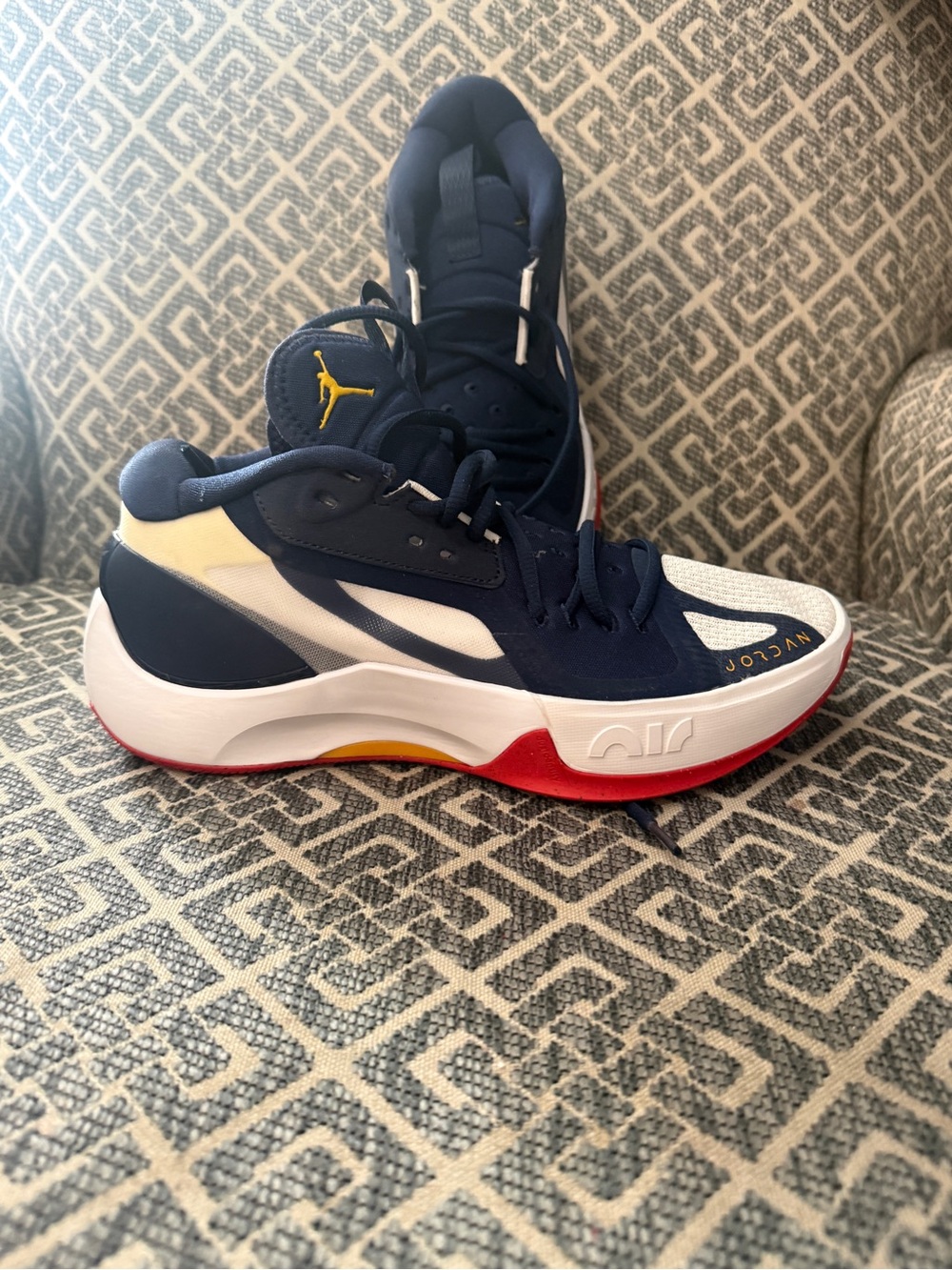 Nike Men's Navy White Red Athletic Basketball Shoes